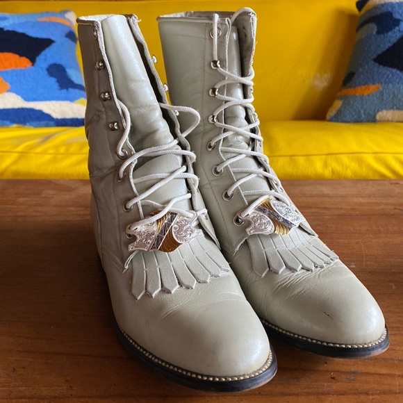 W95m85 Justin Fringe Top Paddock Boots 